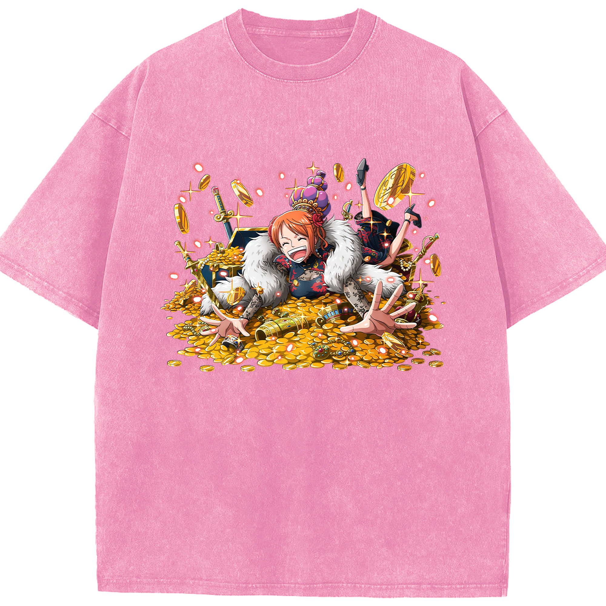 ワンピース ナミ ONE PIECE Nami 綿100% ヴィンテージ風 半袖Tシャツ（フロントプリント）